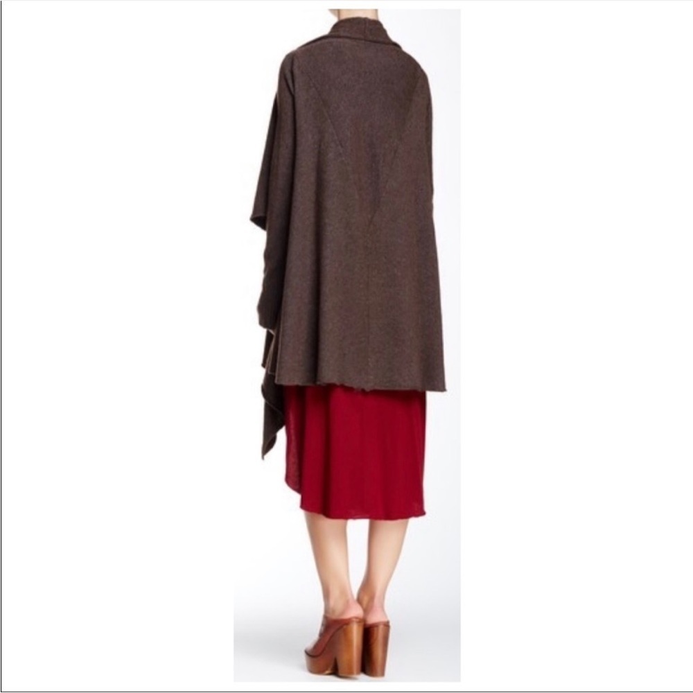 Free People Open Waterfall Cardigan Wool Angora Taupe Large - Picture 5 of 14